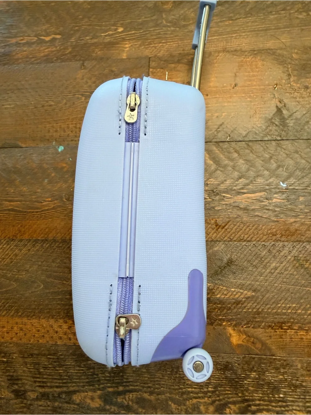 American Girl Rolling Suitcase Purple Luggage Travel Zippered 2012 Doll Toy GUC